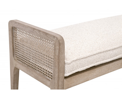 Essentials Leone Bench - LiveSmart Gellar-Linen, Natural Gray Oak, Cane