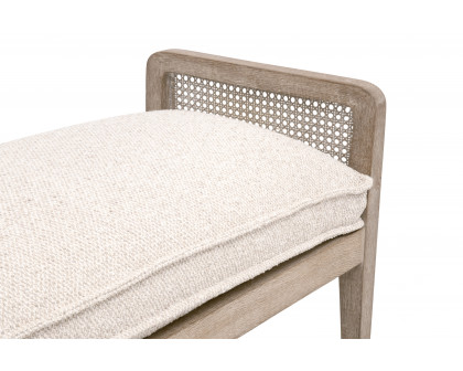 Essentials Leone Bench - LiveSmart Gellar-Linen, Natural Gray Oak, Cane