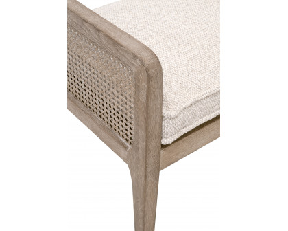 Essentials Leone Bench - LiveSmart Gellar-Linen, Natural Gray Oak, Cane