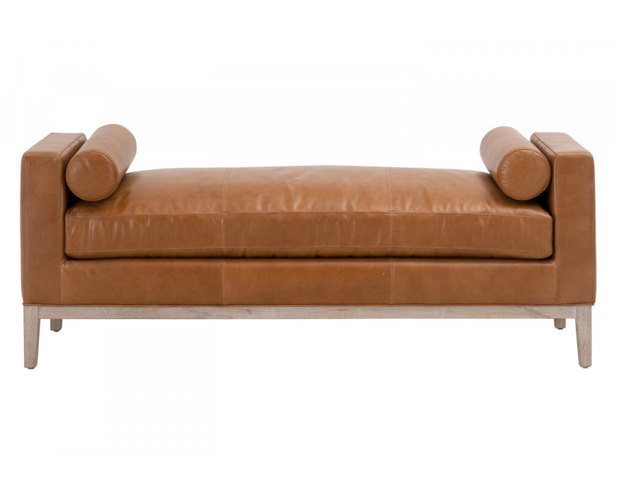 Essentials Keaton Upholstered Bench - Whiskey Brown