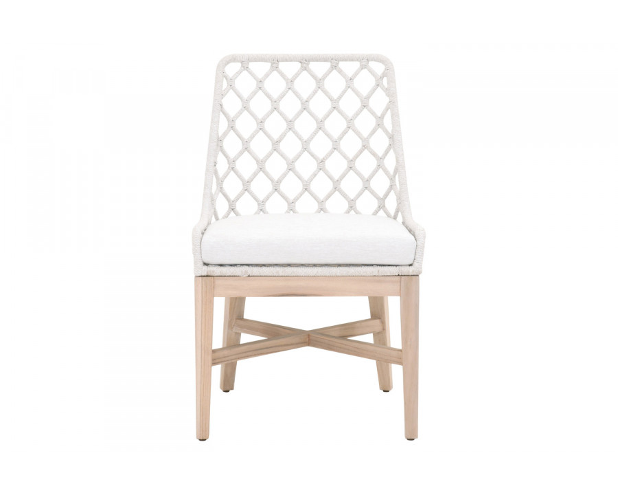 Essentials - Woven Lattis Outdoor Dining Chair in White Speckle