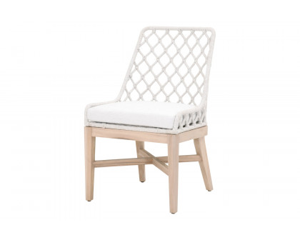 Essentials - Woven Lattis Outdoor Dining Chair in White Speckle