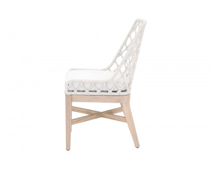 Essentials - Woven Lattis Outdoor Dining Chair in White Speckle