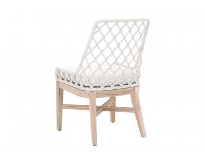 Essentials - Woven Lattis Outdoor Dining Chair in White Speckle