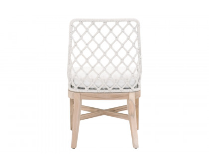 Essentials - Woven Lattis Outdoor Dining Chair in White Speckle