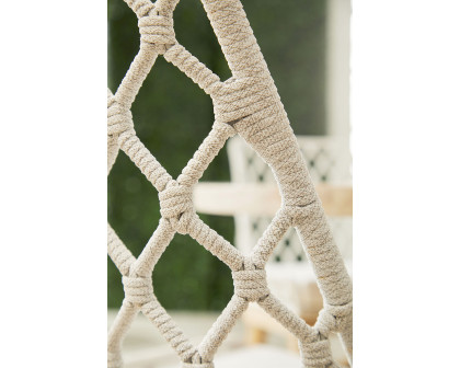 Essentials - Woven Lattis Outdoor Dining Chair in White Speckle