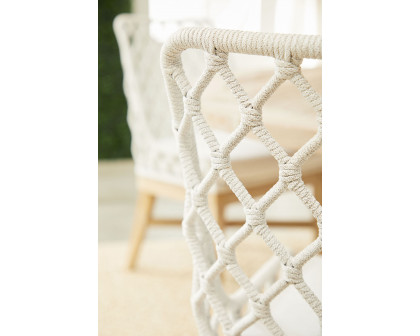 Essentials - Woven Lattis Outdoor Dining Chair in White Speckle