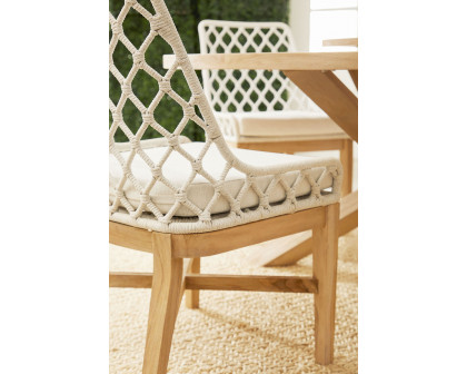 Essentials - Woven Lattis Outdoor Dining Chair in White Speckle