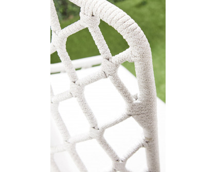 Essentials - Woven Lattis Outdoor Dining Chair in White Speckle