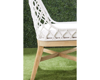 Essentials - Woven Lattis Outdoor Dining Chair in White Speckle