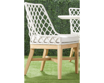 Essentials - Woven Lattis Outdoor Dining Chair in White Speckle