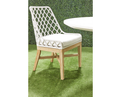 Essentials - Woven Lattis Outdoor Dining Chair in White Speckle