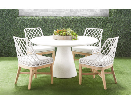 Essentials - Woven Lattis Outdoor Dining Chair in White Speckle