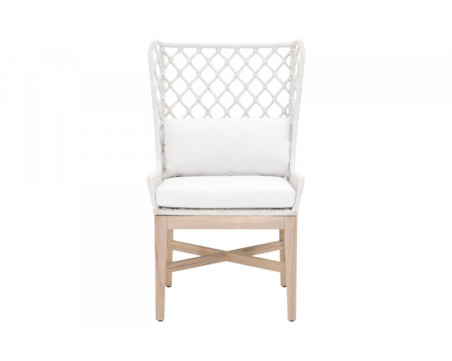 Essentials - Woven Lattis Outdoor Wing Chair in White Speckle