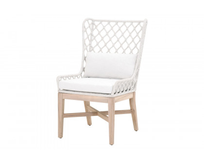 Essentials - Woven Lattis Outdoor Wing Chair in White Speckle