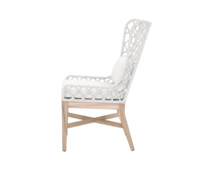 Essentials - Woven Lattis Outdoor Wing Chair in White Speckle