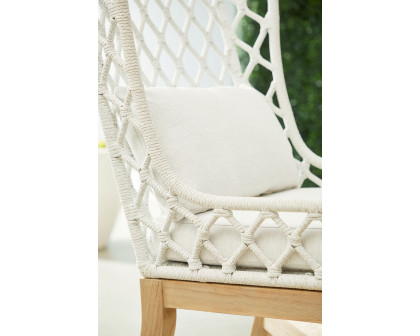 Essentials - Woven Lattis Outdoor Wing Chair in White Speckle