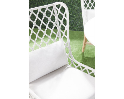 Essentials - Woven Lattis Outdoor Wing Chair in White Speckle