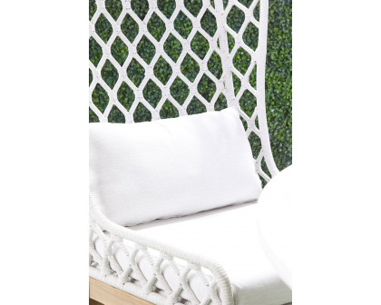 Essentials - Woven Lattis Outdoor Wing Chair in White Speckle