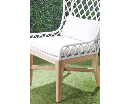 Essentials - Woven Lattis Outdoor Wing Chair in White Speckle