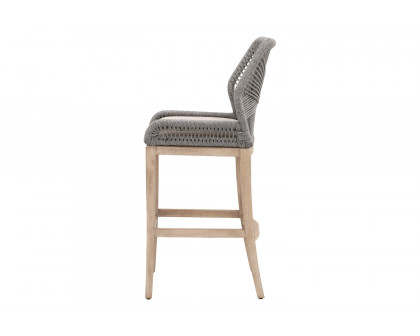 Essentials Woven Loom Barstool - Platinum Natural Gray Reinforced