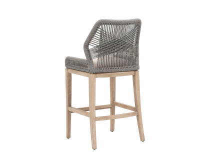 Essentials Woven Loom Barstool - Platinum Natural Gray Reinforced