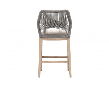 Essentials Woven Loom Barstool - Platinum Natural Gray Reinforced