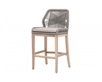 Essentials Woven Loom Outdoor Barstool - Platinum Reinforced