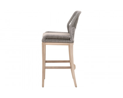 Essentials Woven Loom Outdoor Barstool - Platinum Reinforced