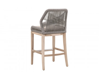 Essentials Woven Loom Outdoor Barstool - Platinum Reinforced