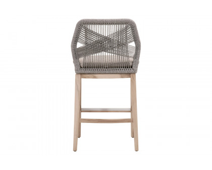 Essentials Woven Loom Outdoor Barstool - Platinum Reinforced