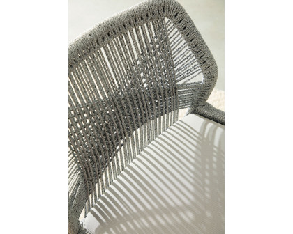 Essentials Woven Loom Outdoor Barstool - Platinum Reinforced