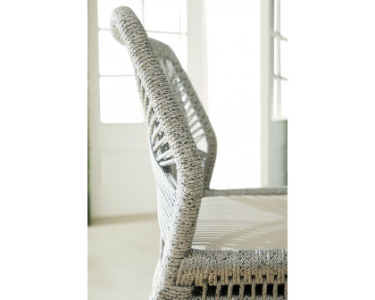 Essentials Woven Loom Outdoor Barstool - Platinum Reinforced