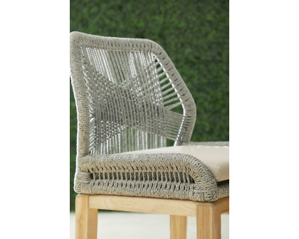 Essentials Woven Loom Outdoor Barstool - Platinum Reinforced