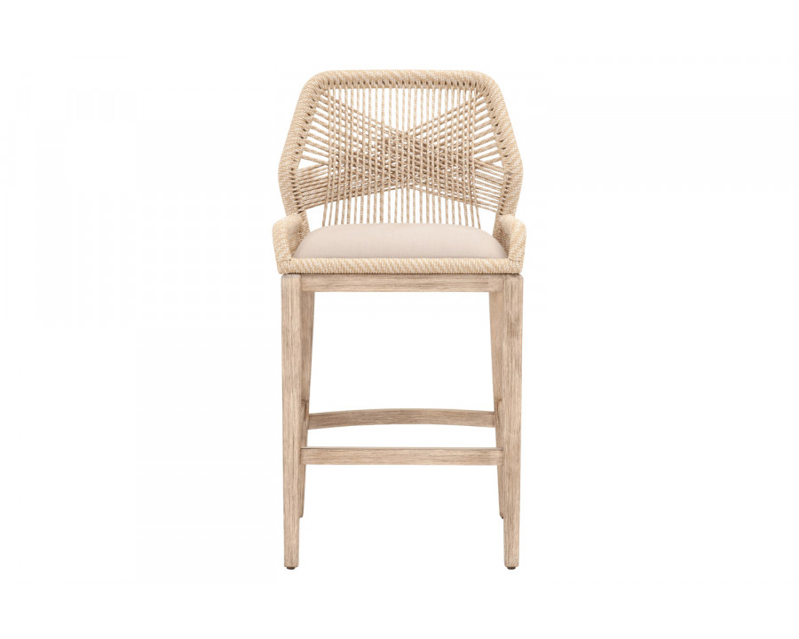 Essentials Woven Loom Barstool - Sand Natural Gray Reinforced