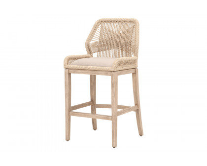 Essentials Woven Loom Barstool - Sand Natural Gray Reinforced