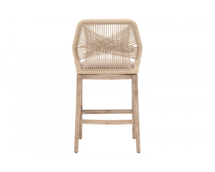 Essentials Woven Loom Barstool - Sand Natural Gray Reinforced