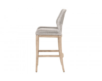 Essentials Woven Loom Barstool - Taupe White Reinforced