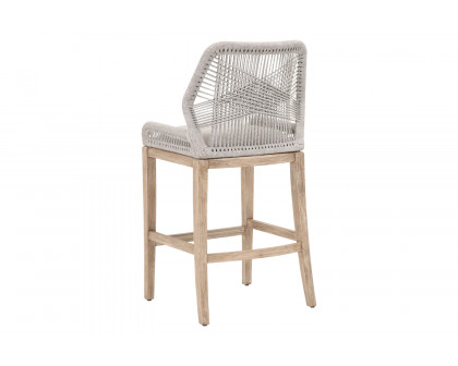 Essentials Woven Loom Barstool - Taupe White Reinforced