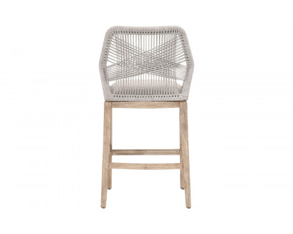 Essentials Woven Loom Barstool - Taupe White Reinforced