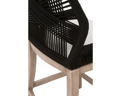 Essentials Woven Loom Limited Edition Counter Stool - Black Rope White Speckle Natural Gray