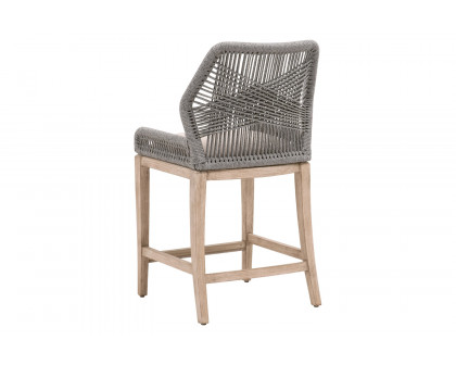 Essentials Woven Loom Counter Stool - Platinum Natural Gray Reinforced