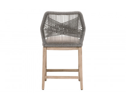 Essentials Woven Loom Counter Stool - Platinum Natural Gray Reinforced