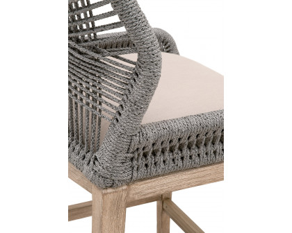 Essentials Woven Loom Counter Stool - Platinum Natural Gray Reinforced