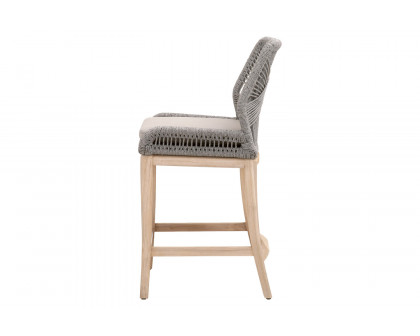 Essentials Woven Loom Outdoor Counter Stool - Platinum Reinforced