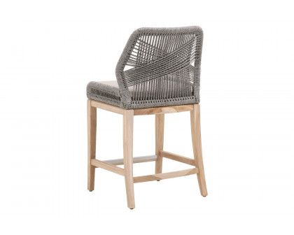 Essentials Woven Loom Outdoor Counter Stool - Platinum Reinforced