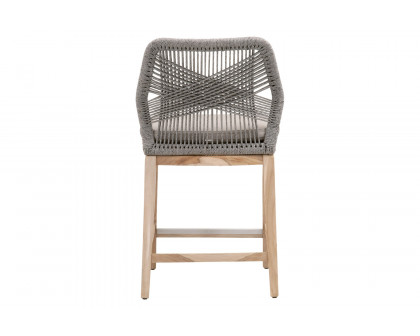 Essentials Woven Loom Outdoor Counter Stool - Platinum Reinforced