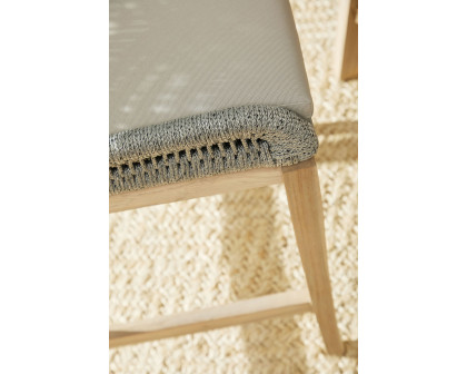 Essentials Woven Loom Outdoor Counter Stool - Platinum Reinforced