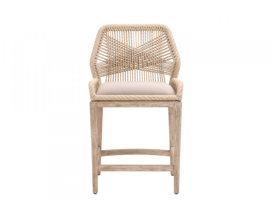 Essentials Woven Loom Counter Stool - Sand Natural Gray Reinforced