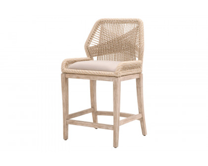 Essentials Woven Loom Counter Stool - Sand Natural Gray Reinforced